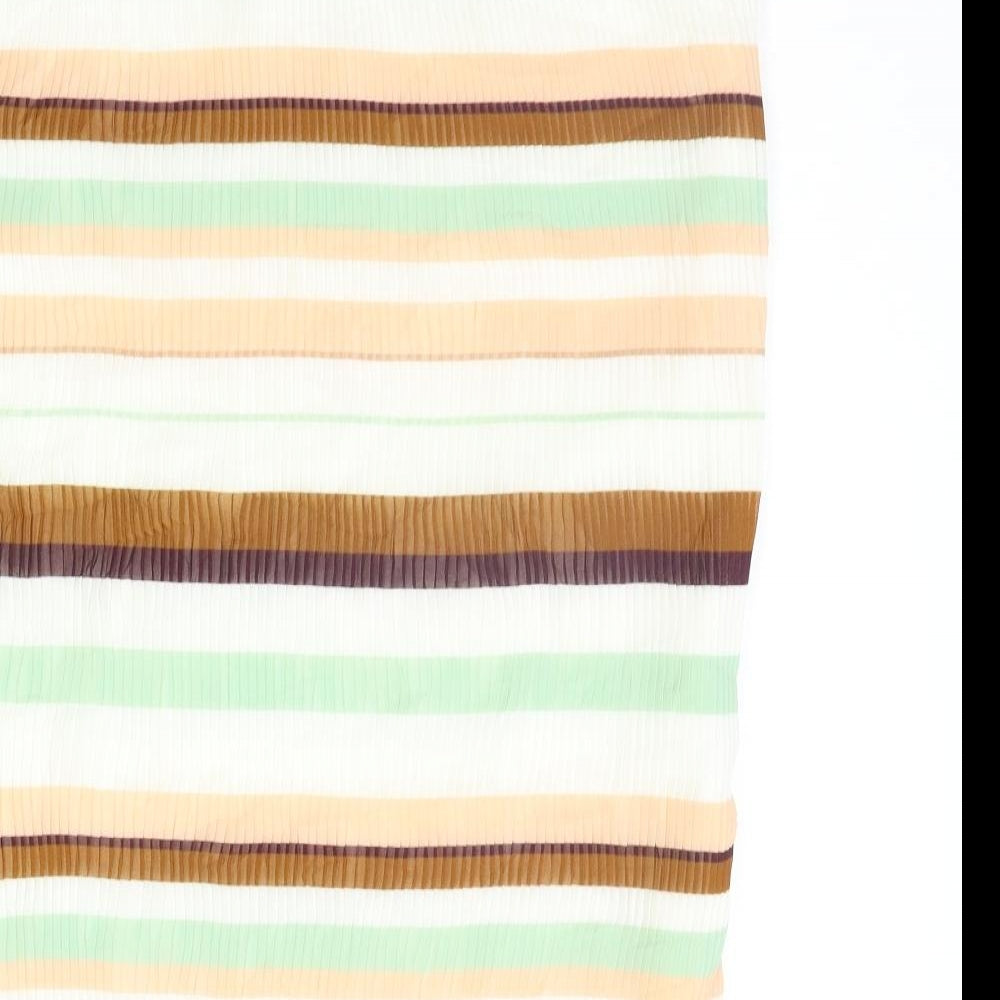H&M Womens Brown Striped A-Line Skirt Size 8