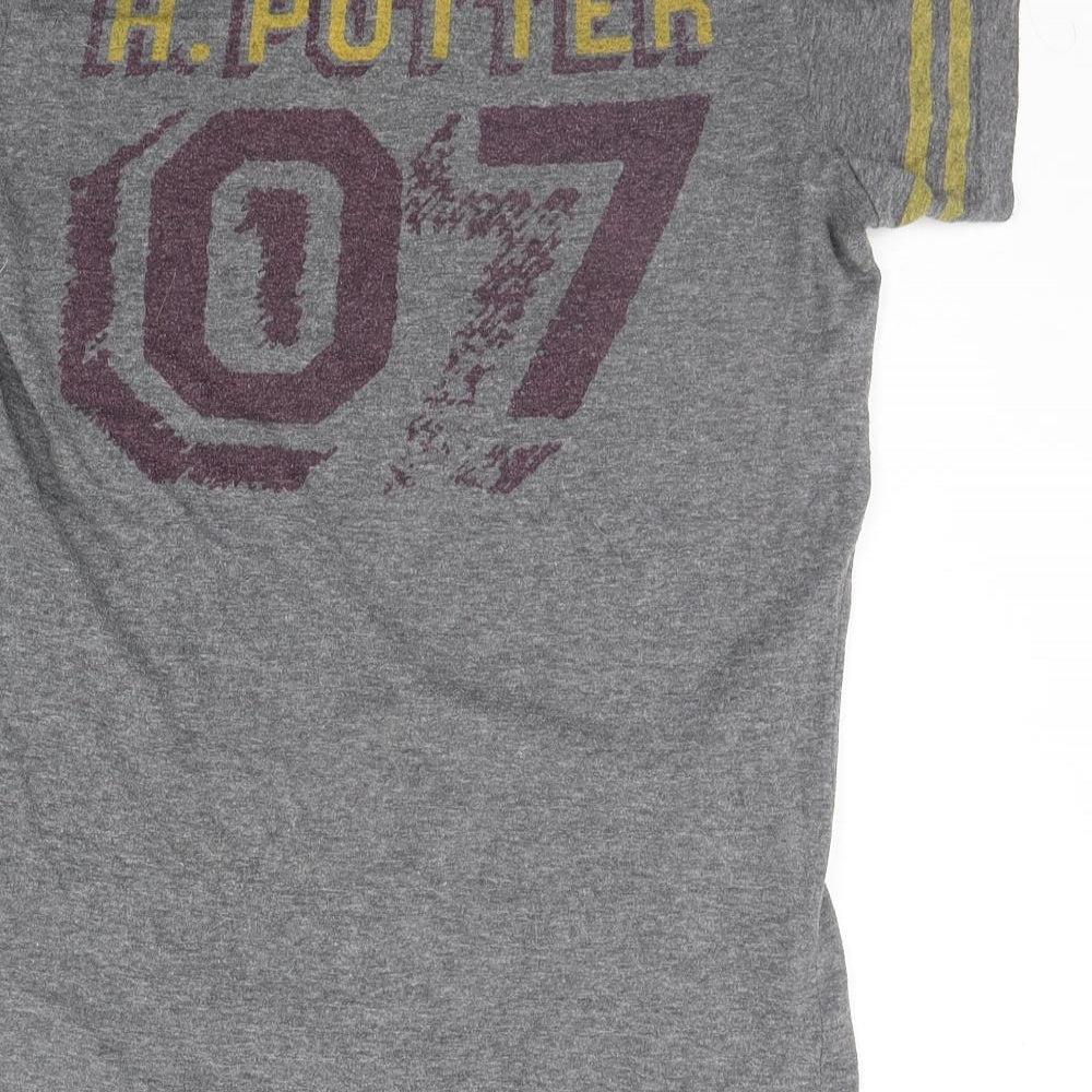 LOVE TO LOUNGE Womens Grey Basic T-Shirt Size XS - Gryffindor