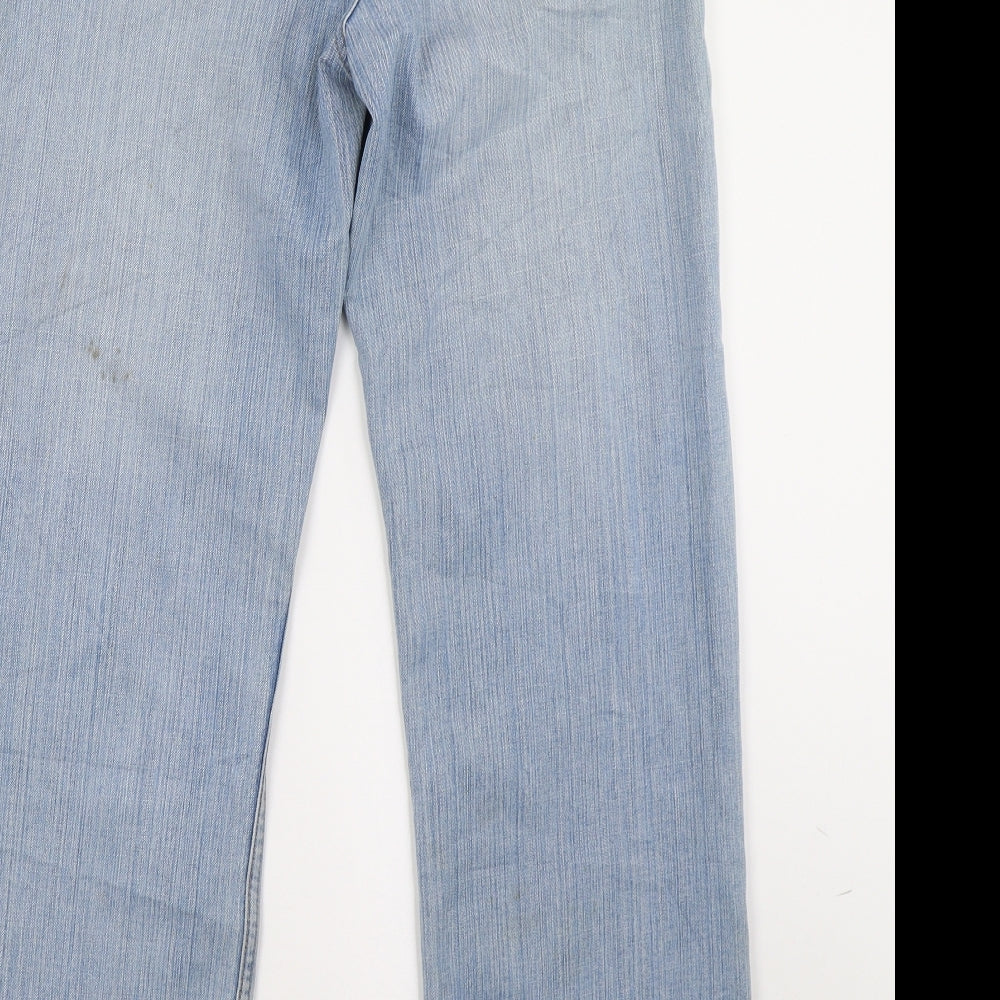 bigreoss Womens Blue Denim Straight Jeans Size 24 L34 in