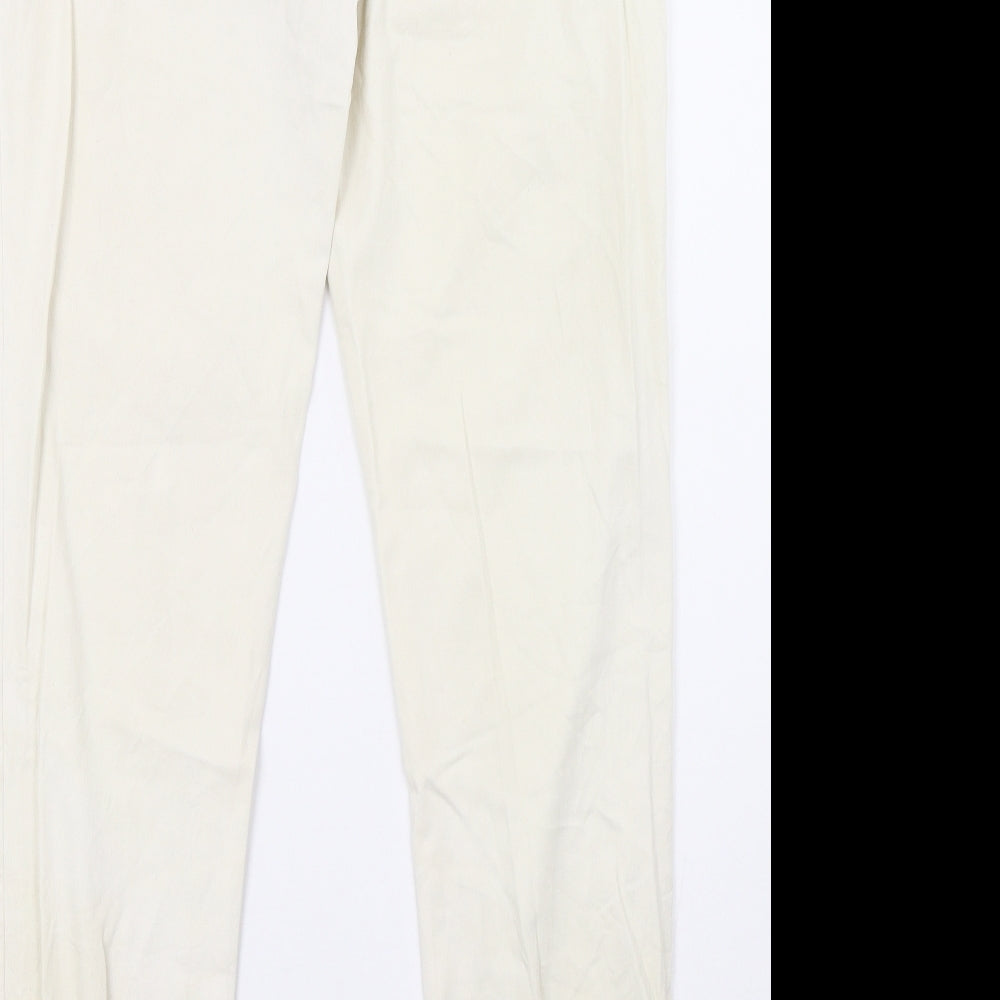 Caroll Womens White Denim Straight Jeans Size 10