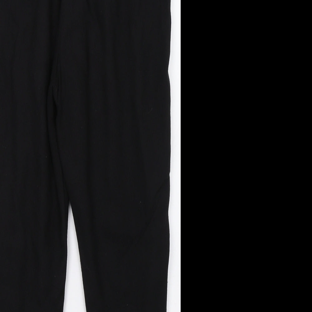 Next Womens Black Cropped Trousers Size 6 L20 in