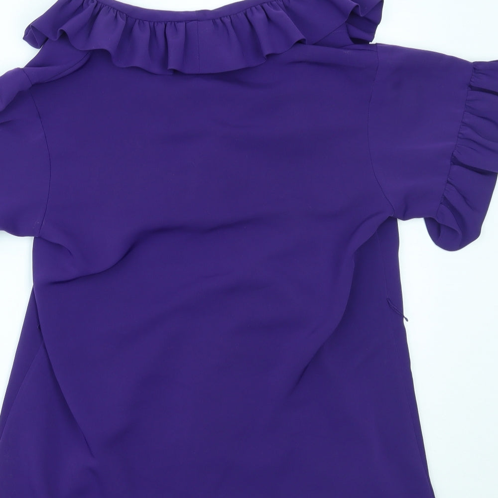 Simply Vera Womens Purple Basic Blouse Size S