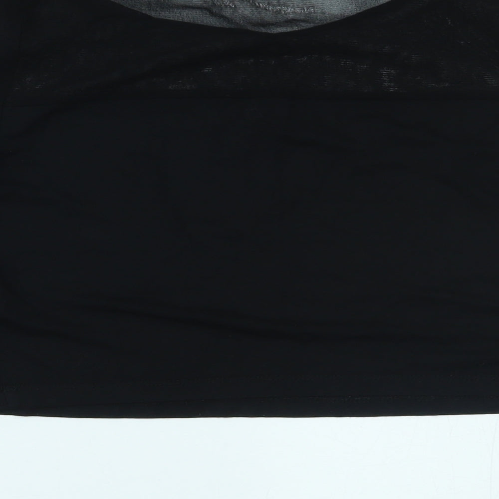 Topshop Womens Black Cropped Blouse Size 10
