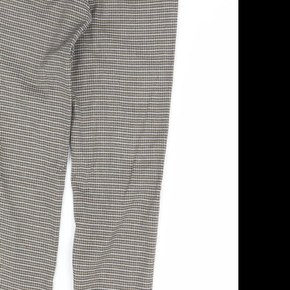 Mango Womens Beige Plaid Trousers Size S L30 in