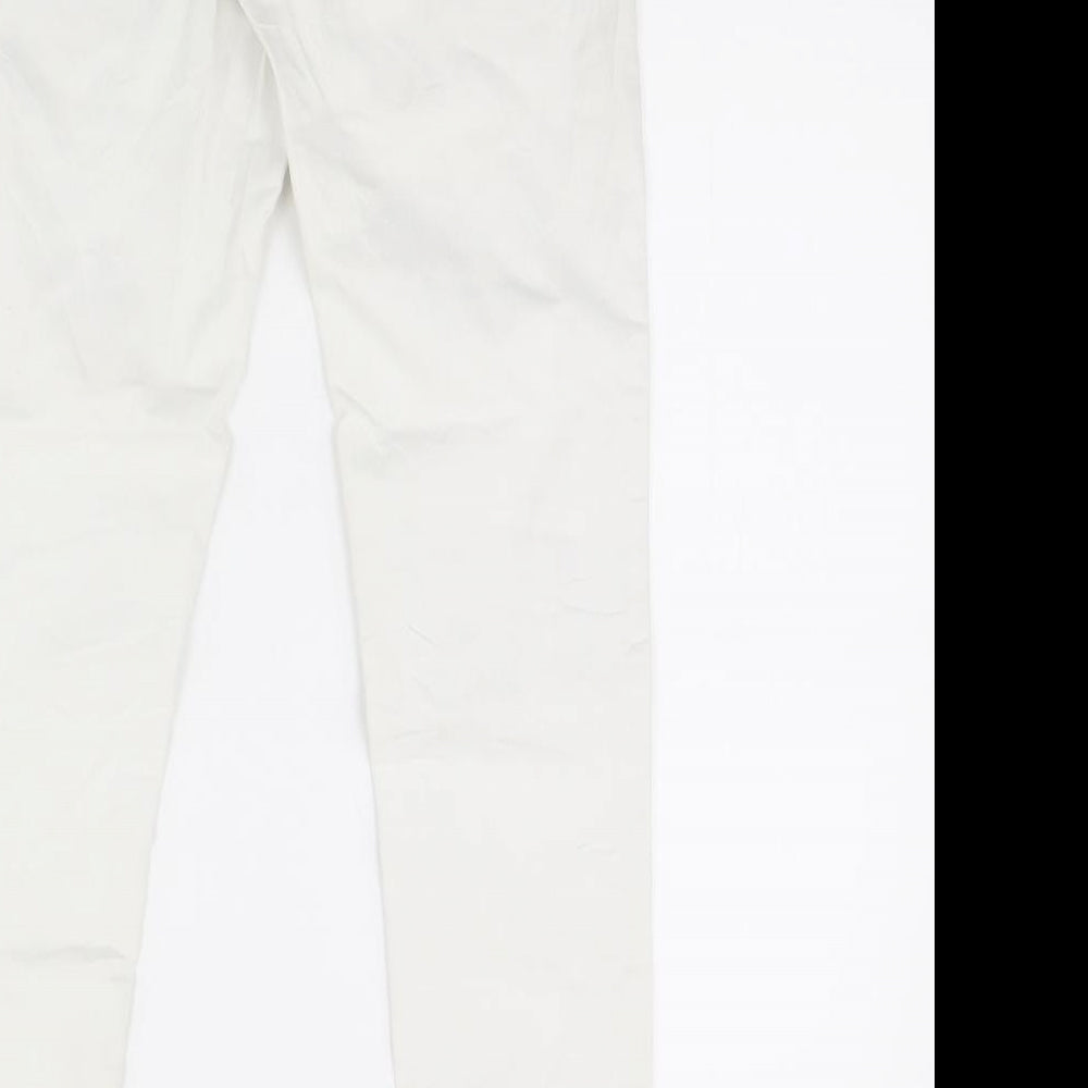 Stradivarius Womens White Denim Skinny Jeans Size 10 L29 in
