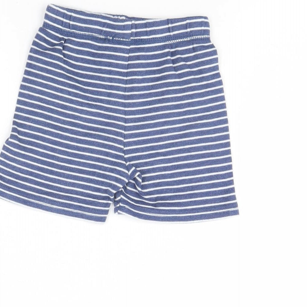 George Baby Blue Striped Cropped Trousers Size 9 Months