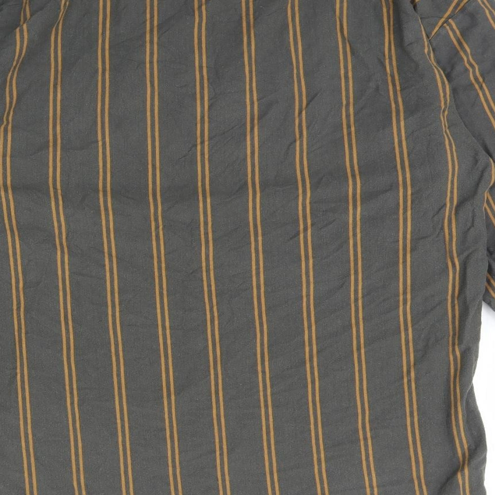 New Look Mens Green Striped Pullover Jumper Size L