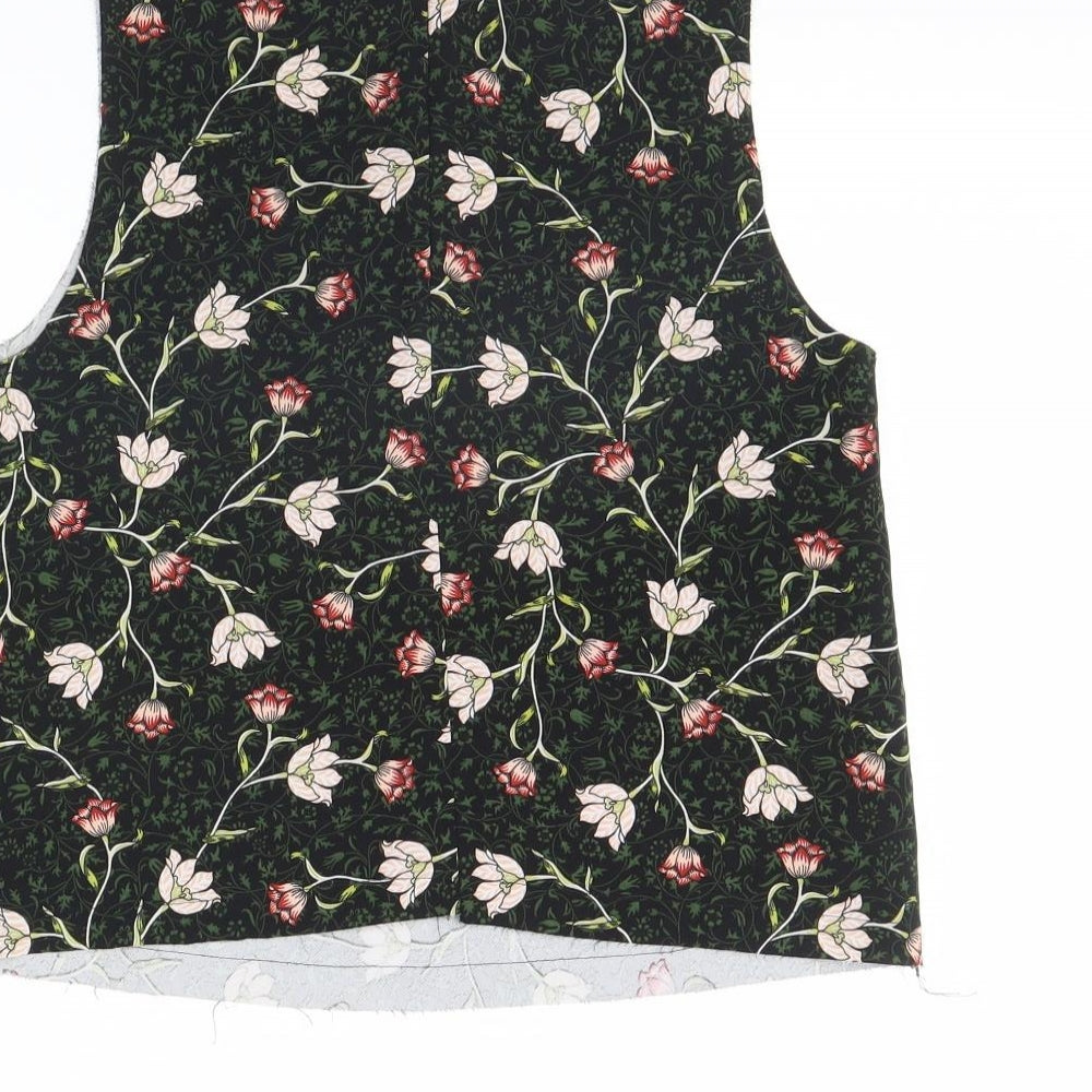 Topshop Womens Black Floral Basic Tank Size 6