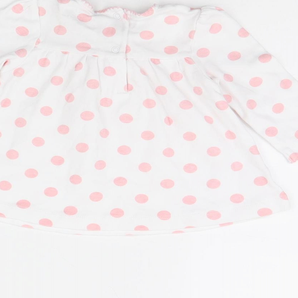 Little Me Girls White Polka Dot Basic Blouse Size 9-12 Months