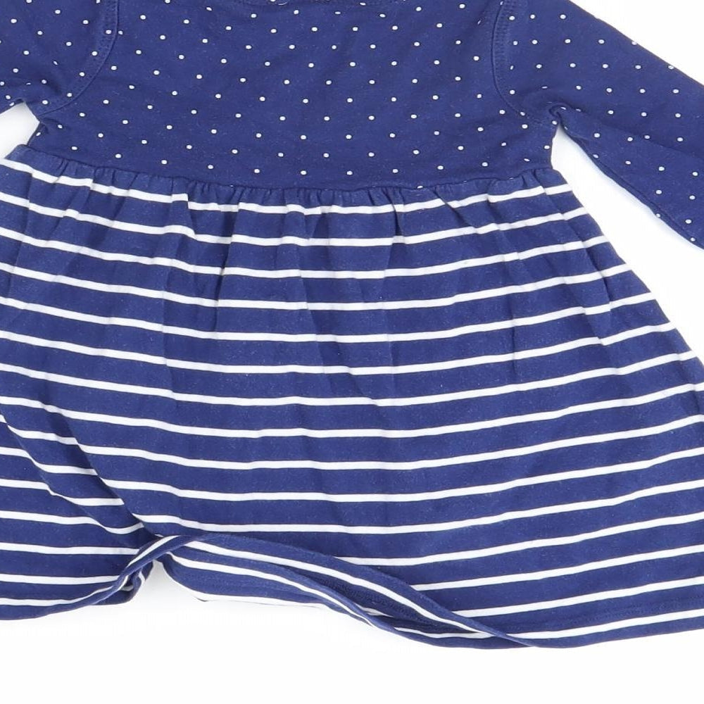 Mini Club Girls Blue Polka Dot Fit & Flare Size 3-6 Months
