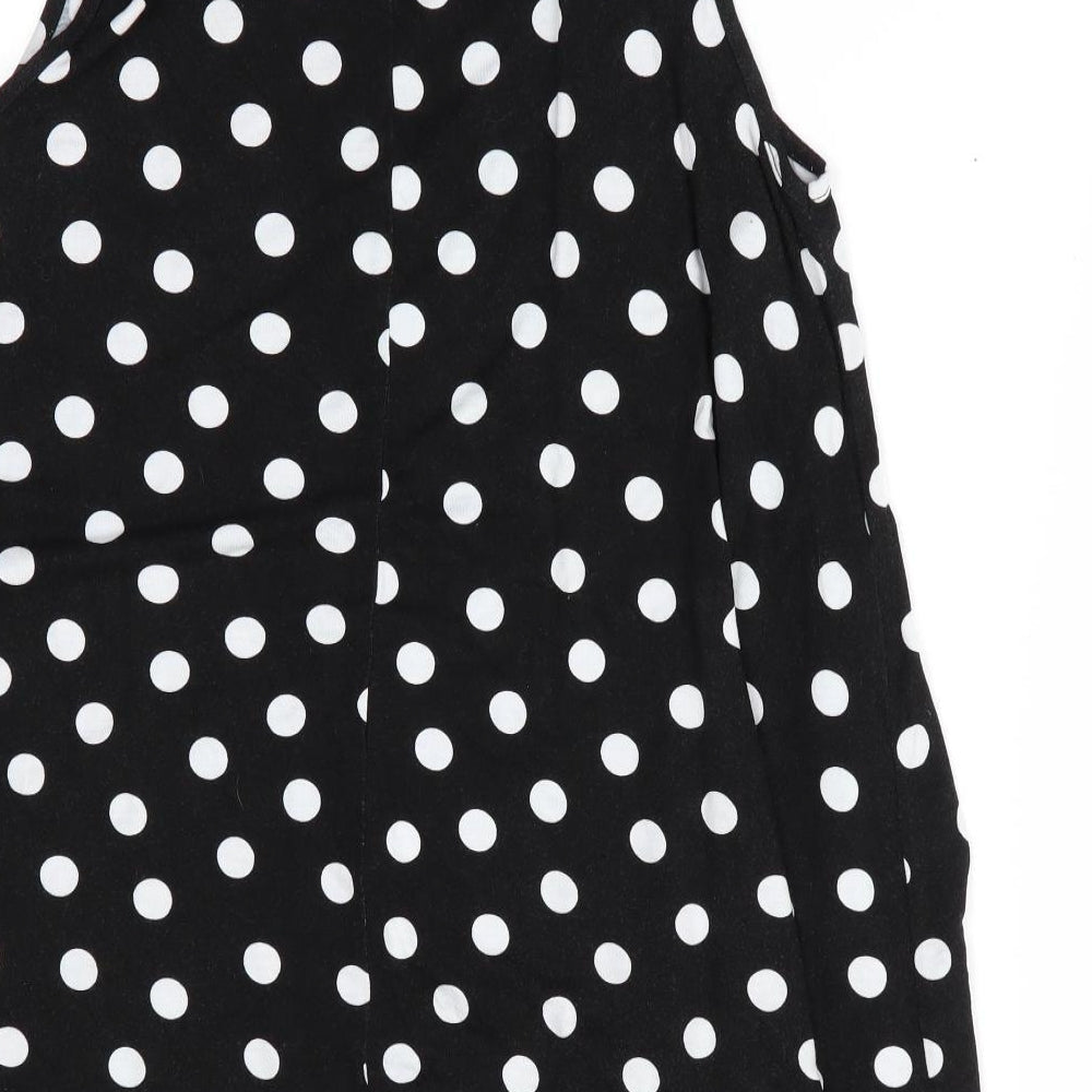 ASOS Womens Black Polka Dot Tunic T-Shirt Size 8