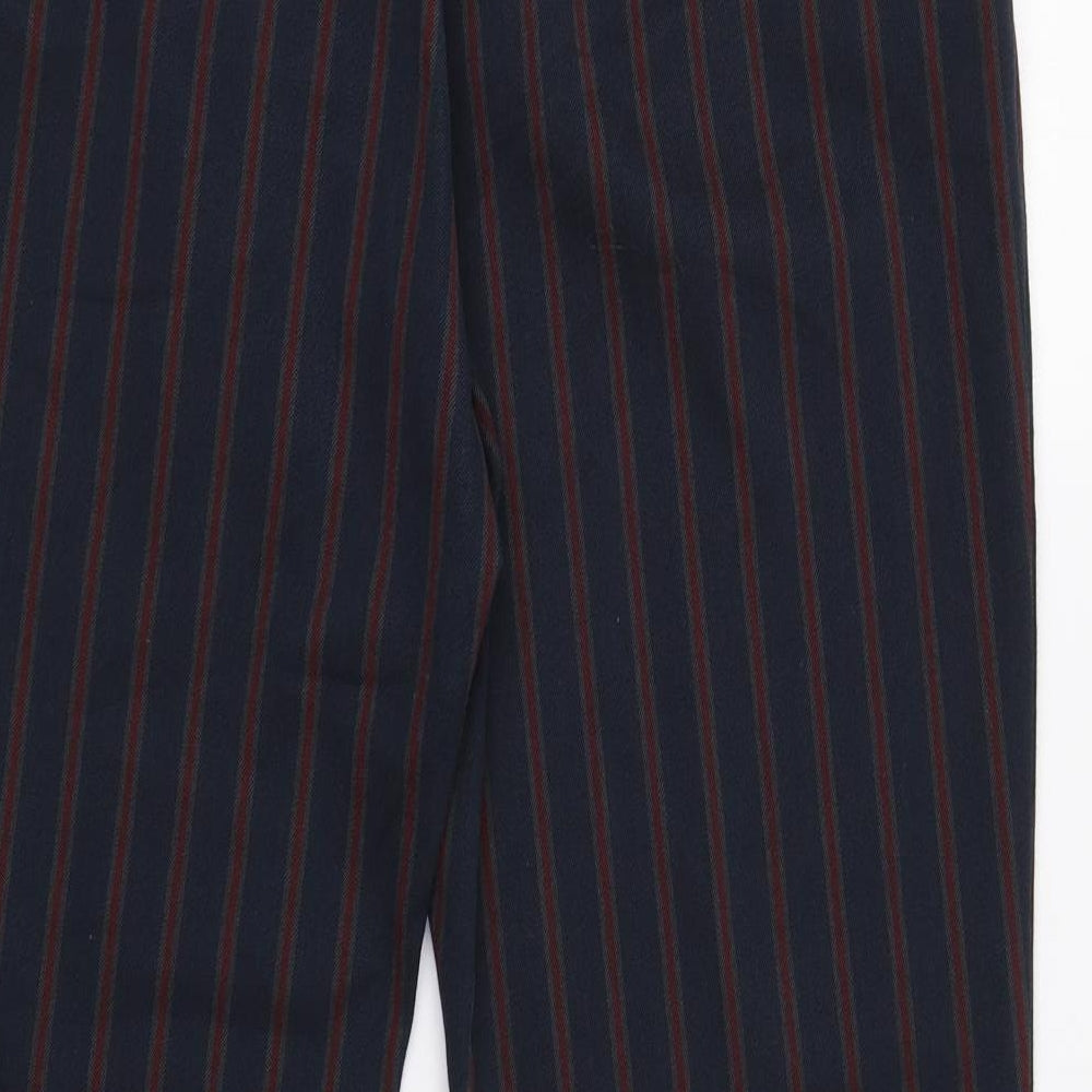 Next Womens Blue Striped Trousers Size 12 L28 in
