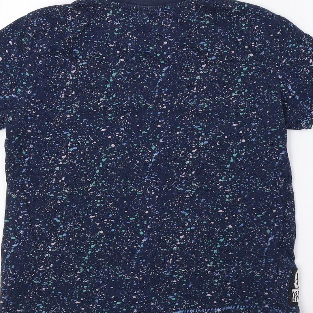 Pep&Co Boys Blue Geometric Basic T-Shirt Size 10-11 Years