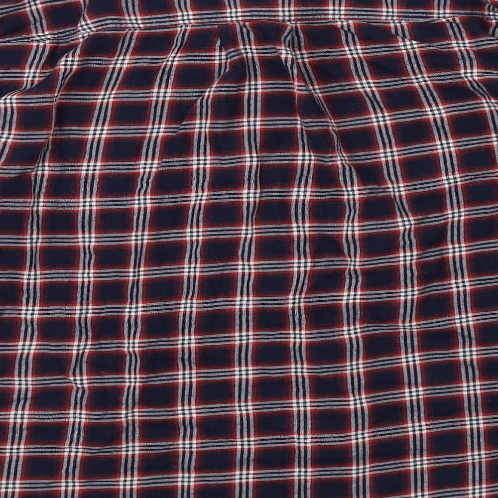 H&M Womens Red Check Basic Button-Up Size 8