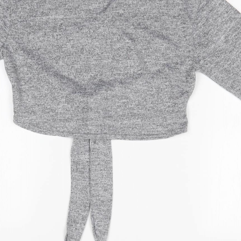 I SAW IT FIRST Womens Grey Basic T-Shirt Size S