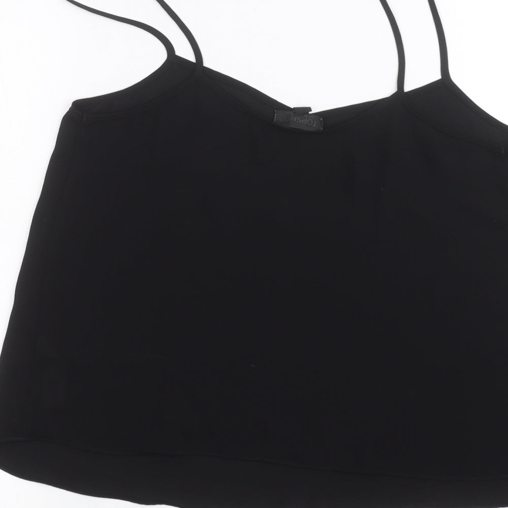 Topshop Womens Black Basic Blouse Size 10