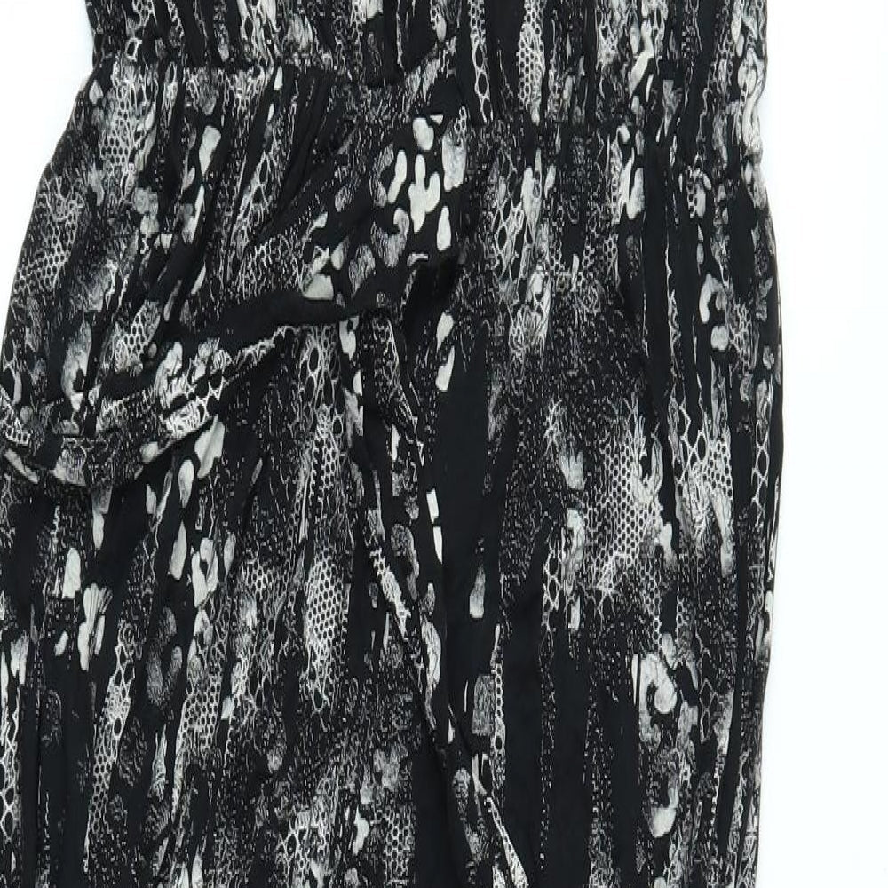 Crafted Womens Black Geometric Jumpsuit One-Piece Size 8 L27 in
