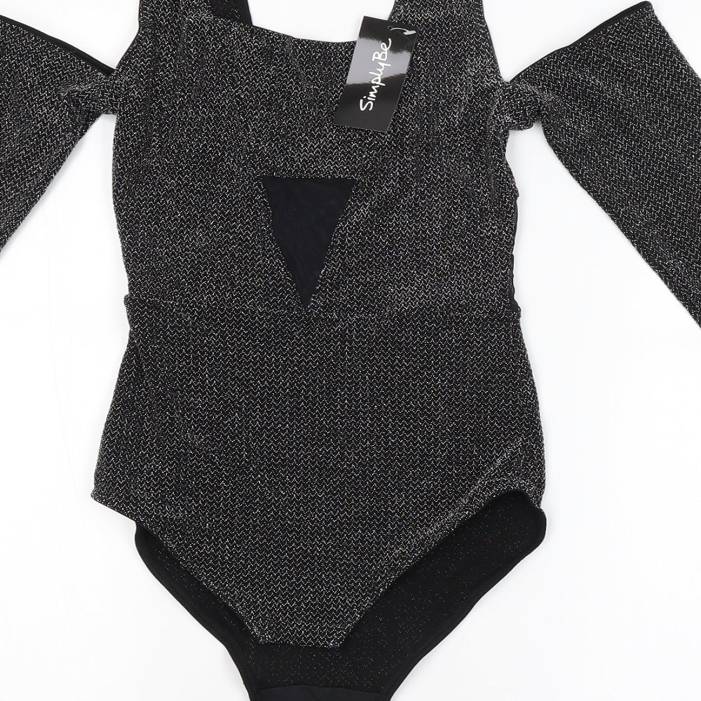 Simply Be Womens Grey Argyle/Diamond Unitard One-Piece Size 12