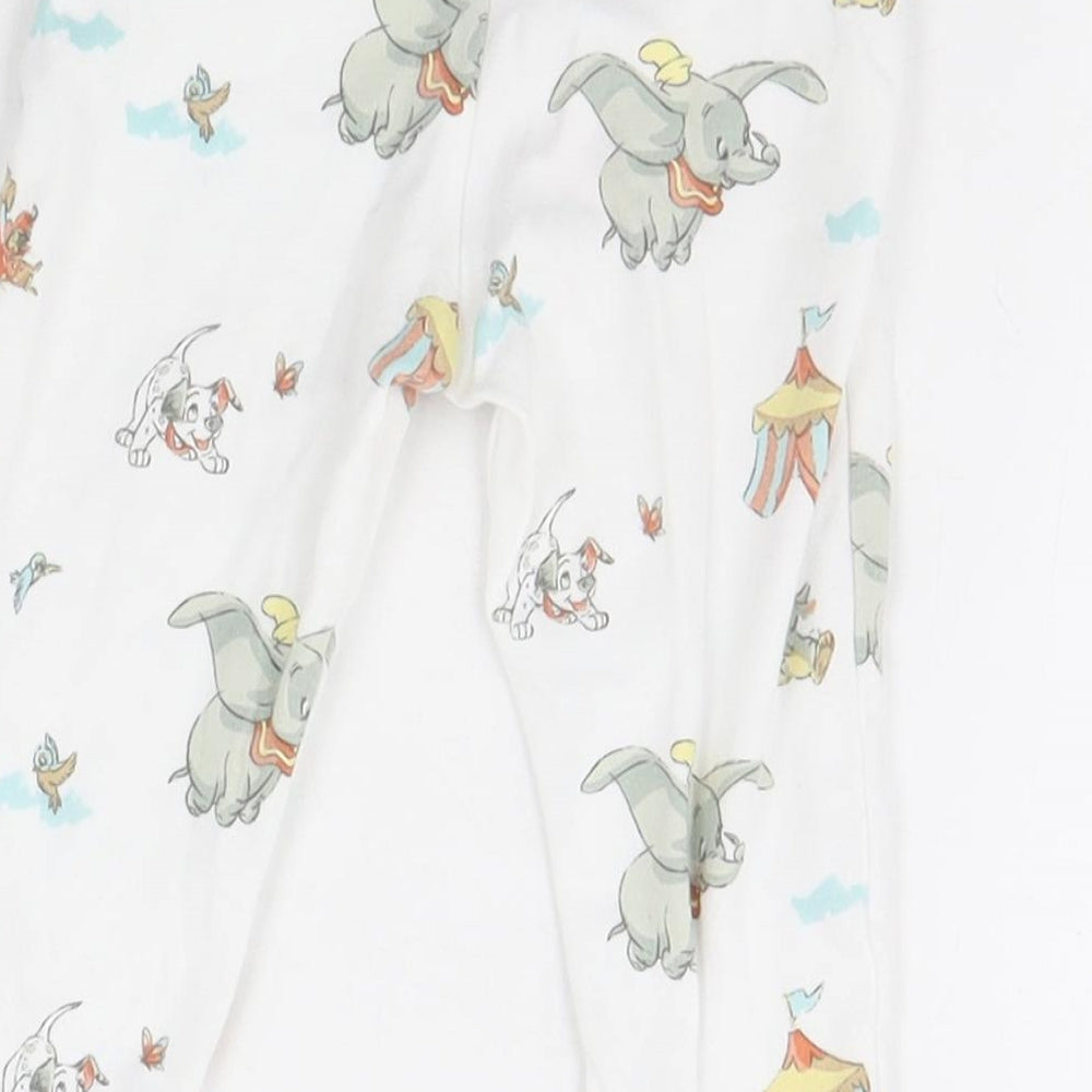 Disney Baby White Animal Print Sweatpants Trousers Size 9-12 Months - Disney