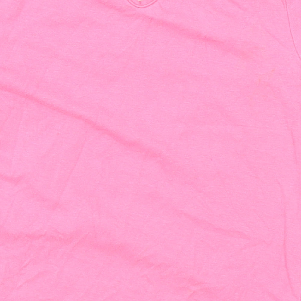 Preworn Boys Pink Basic T-Shirt Size 12-18 Months - Heart