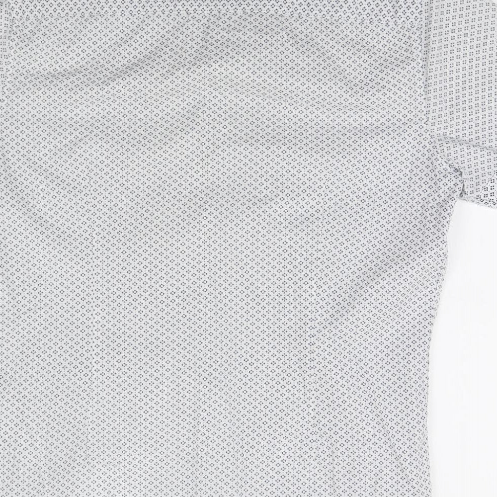 Burton Mens White Geometric Button-Up Size M