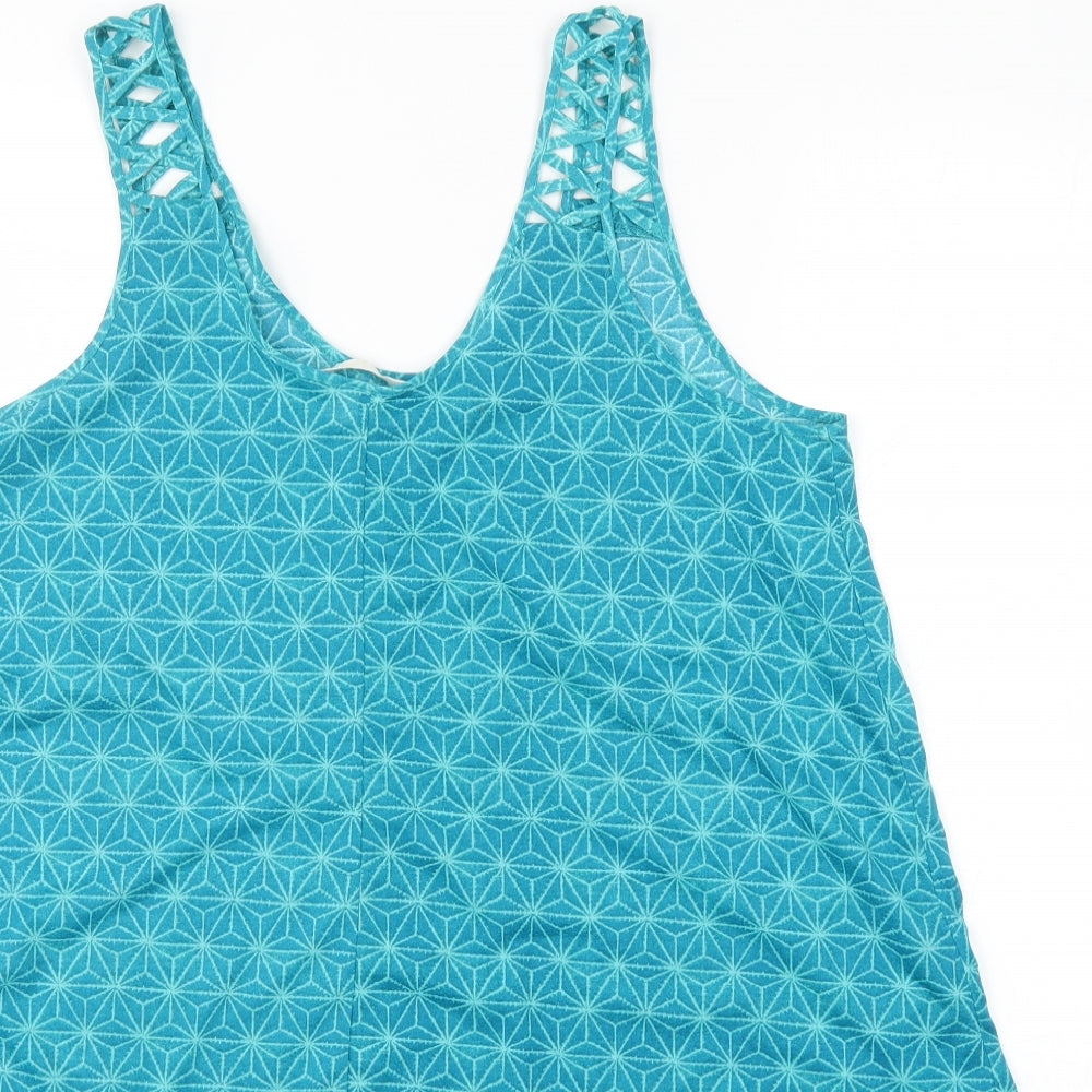 H&M Womens Blue Geometric Basic Blouse Size M