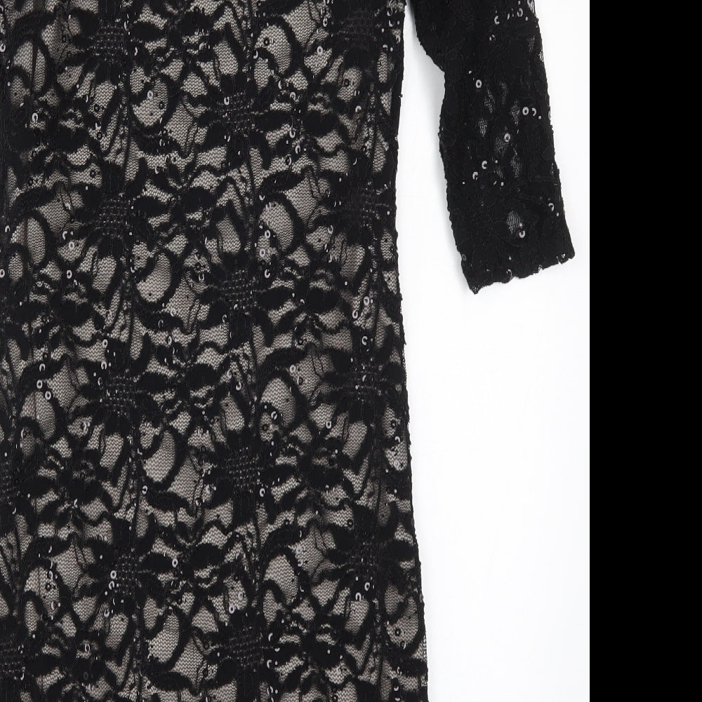 Evie Womens Black Lace Pencil Dress Size 10