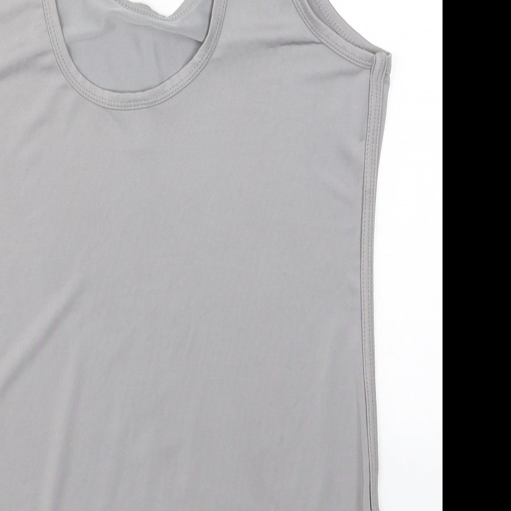 Race at Your Pace Womens Grey Basic Tank Size S