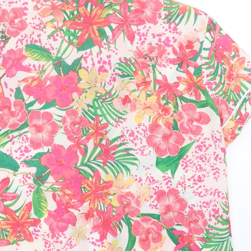 Debenhams Womens Pink Floral Top Pyjama Set Size 6