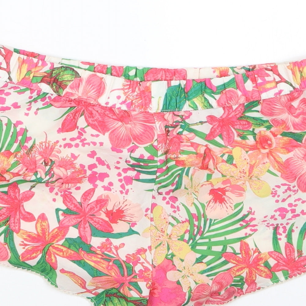 Debenhams Womens Pink Floral Capri Pyjama Set Size 6