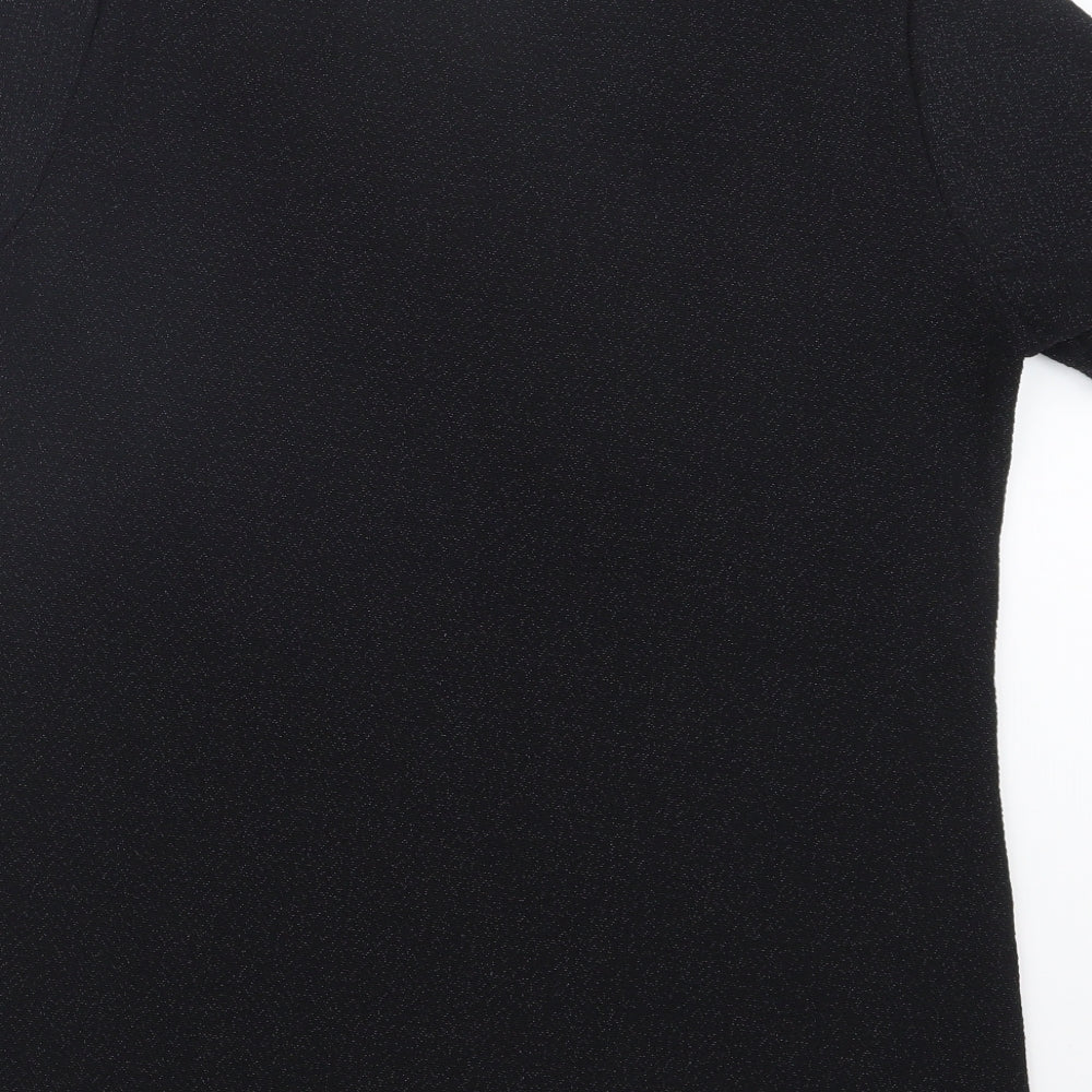 Charlotte Gold Womens Black Basic T-Shirt Size 16
