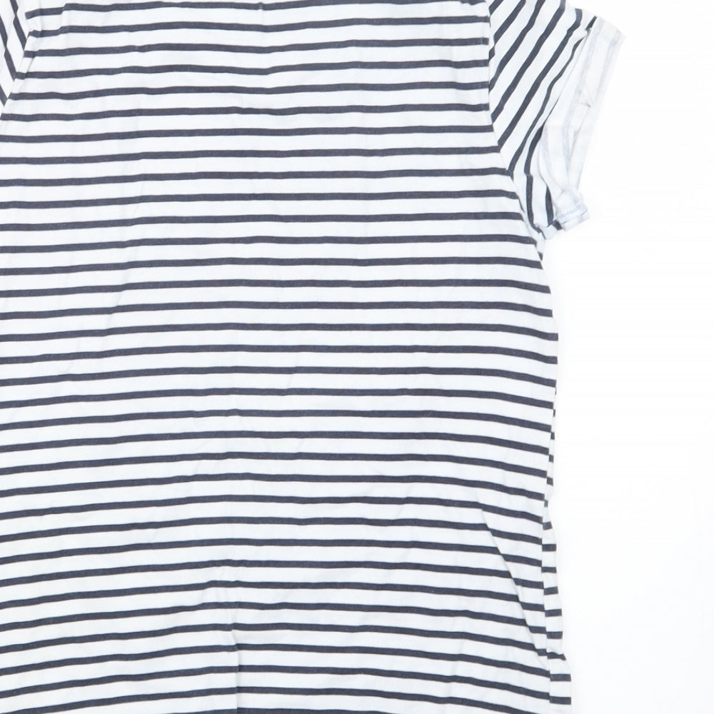 Primark Girls Blue Striped Basic T-Shirt Size 11-12 Years
