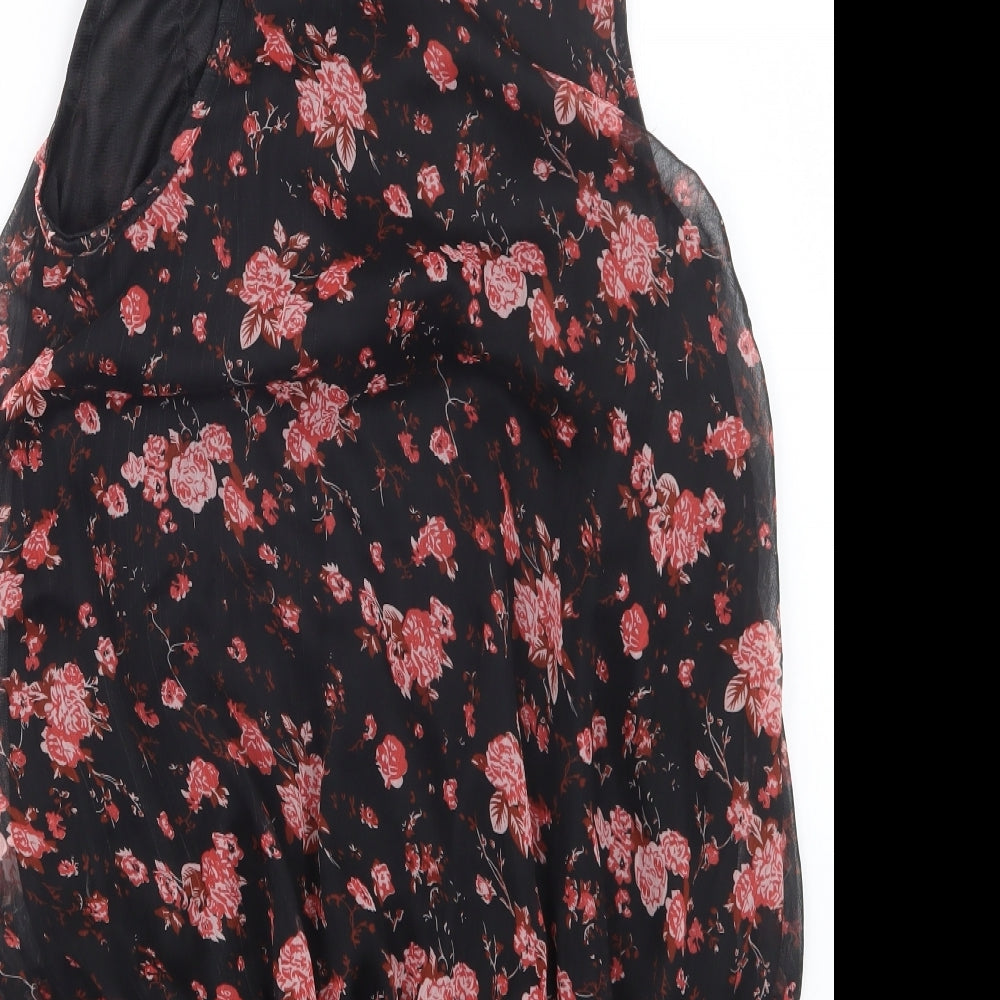 New Look Womens Black Floral Mini Size 10