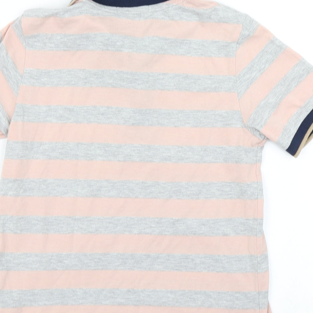 Indigo Boys Grey Striped Basic Polo Size 7-8 Years