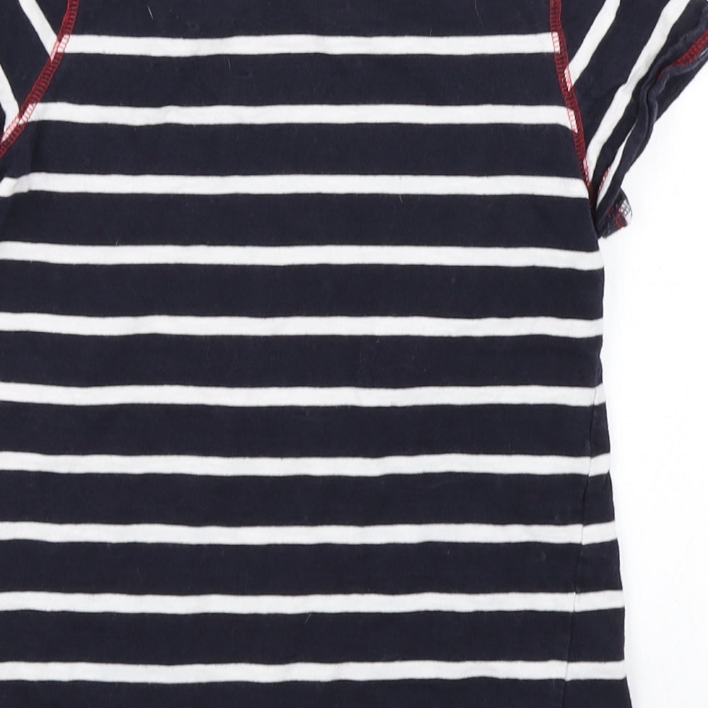 Hatkley Girls Blue Striped Basic T-Shirt Size 7 Years