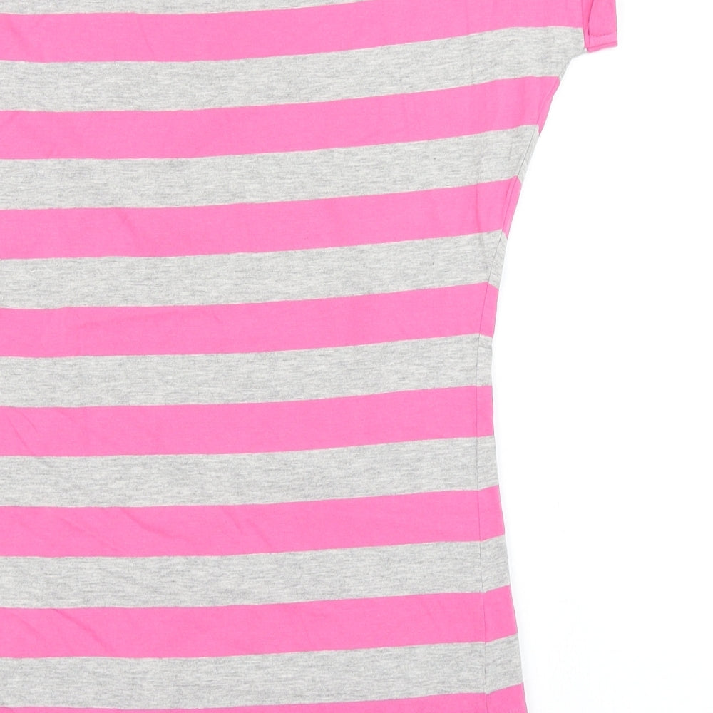 Fox Womens Pink Striped Basic T-Shirt Size S