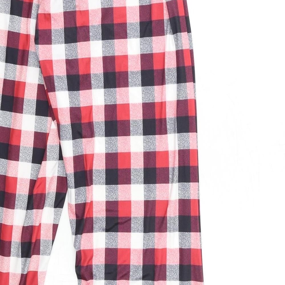 Preworn Womens Red Check Trousers Size M L30 in