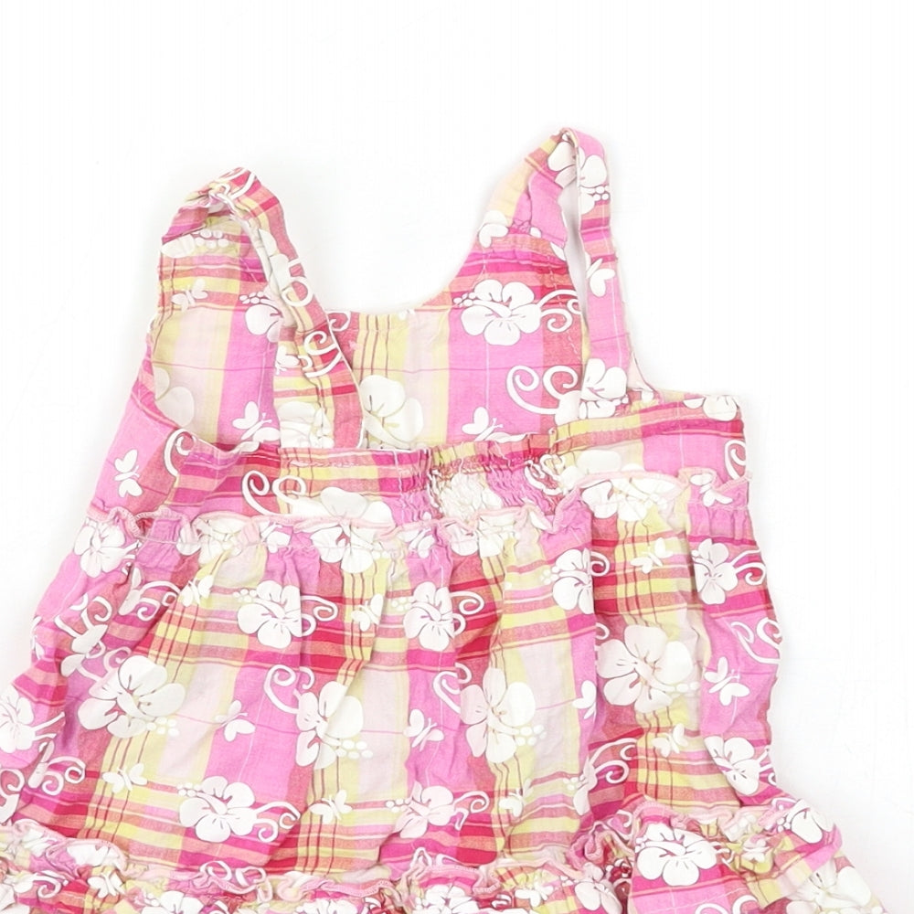 Preworn Baby Pink Check Shirt Dress Size 12-18 Months