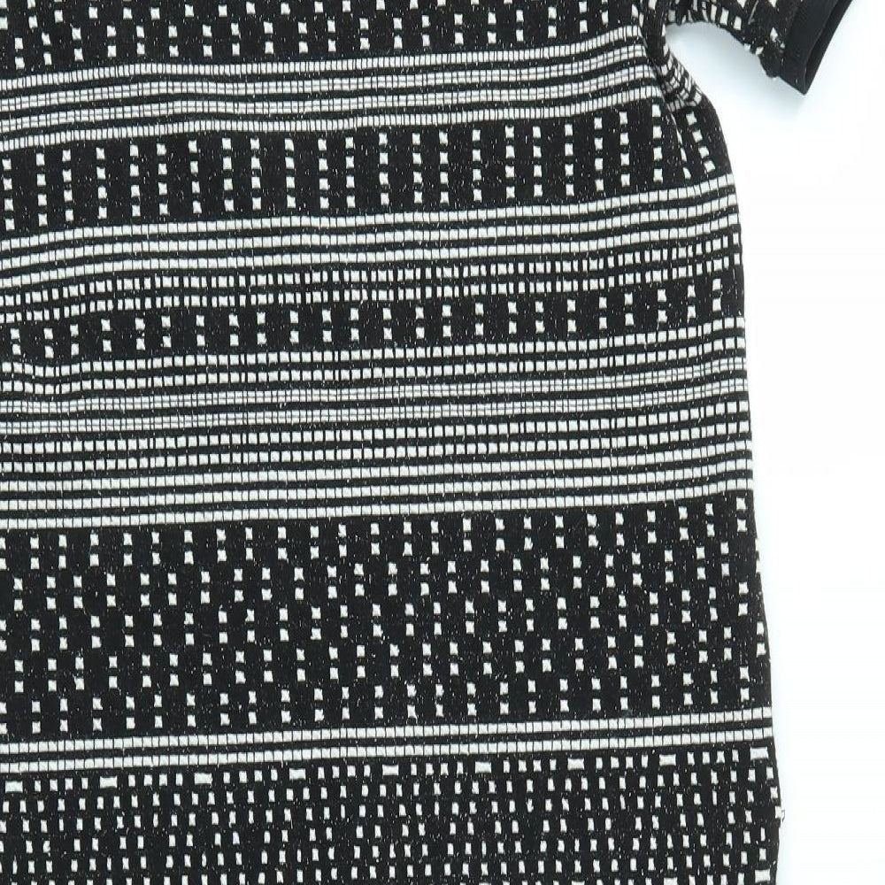 NEXT Womens Black Geometric Jumper Dress Size 8