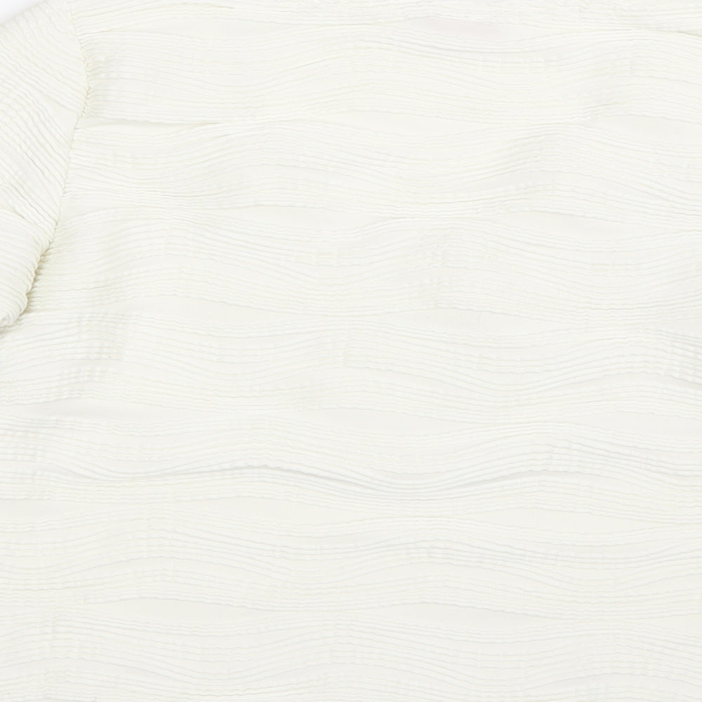 Together Womens White Striped Pullover Jumper Size 16