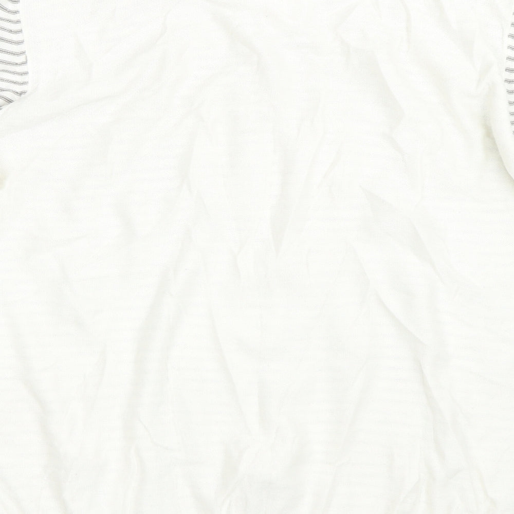 George Mens White Striped Pullover Jumper Size L