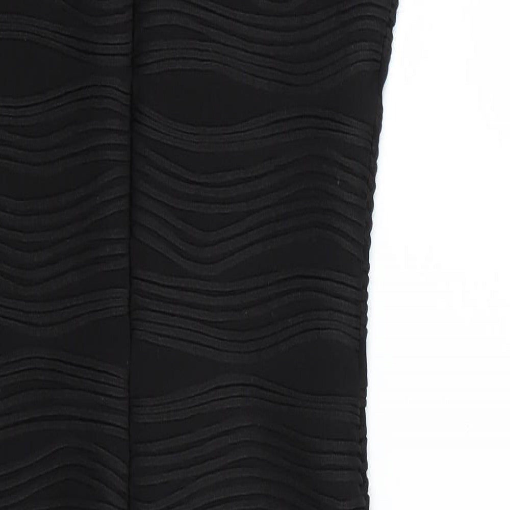 New Look Womens Black Striped Wrap Dress Size 10
