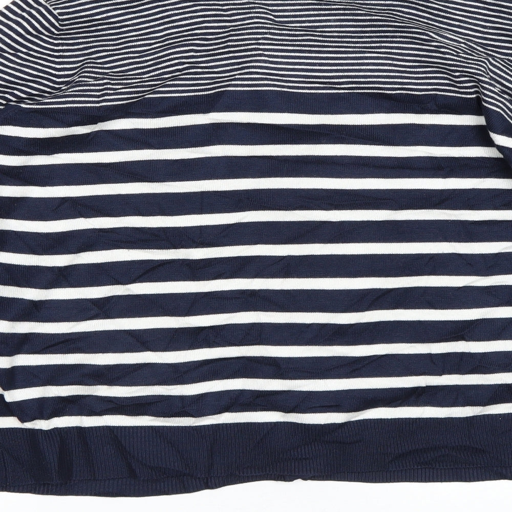 Miso Womens Blue Striped Cardigan Jumper Size M