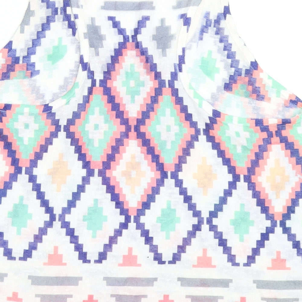Sage USA Womens Multicoloured Argyle/Diamond Basic Tank Size L
