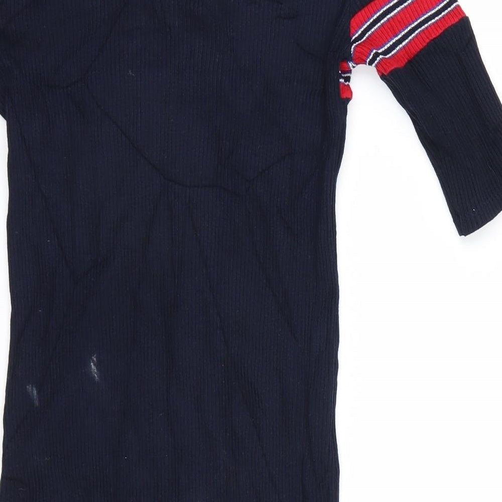 Pull&Bear Womens Blue Striped T-Shirt Dress Size S