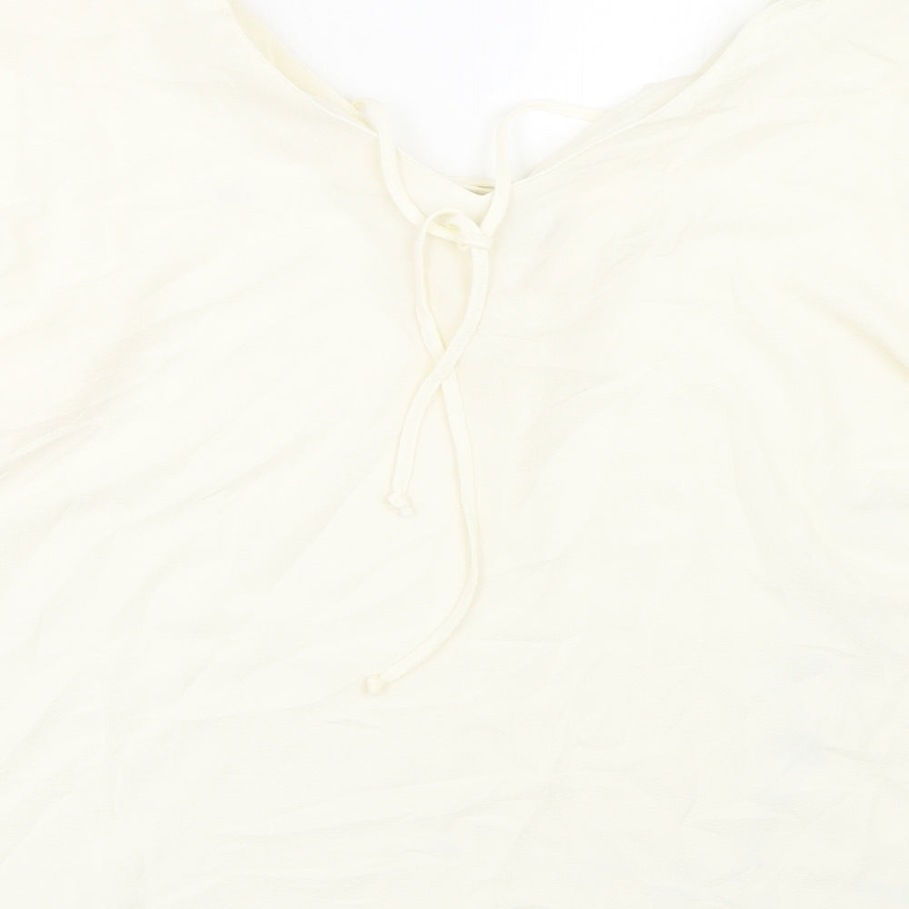 R edition Womens Beige Basic Blouse Size 14
