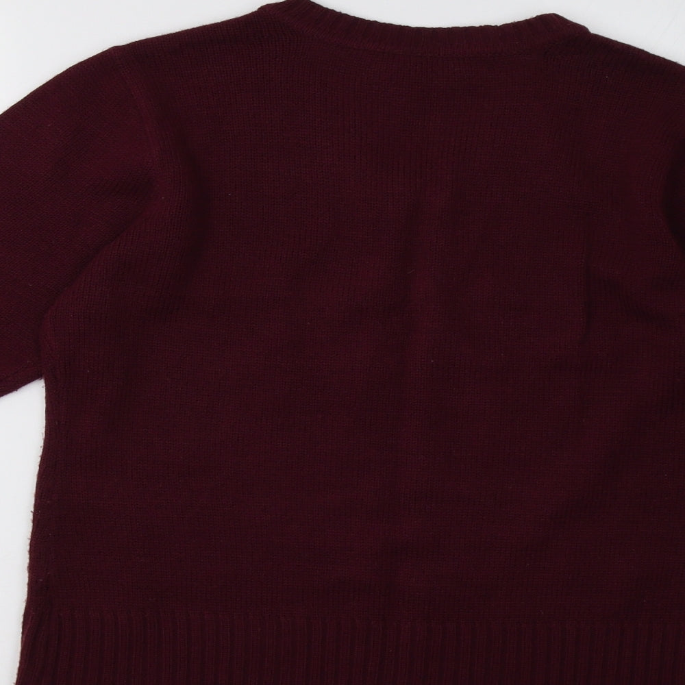 aprodnetz Womens Purple Knit Pullover Sweatshirt Size 12
