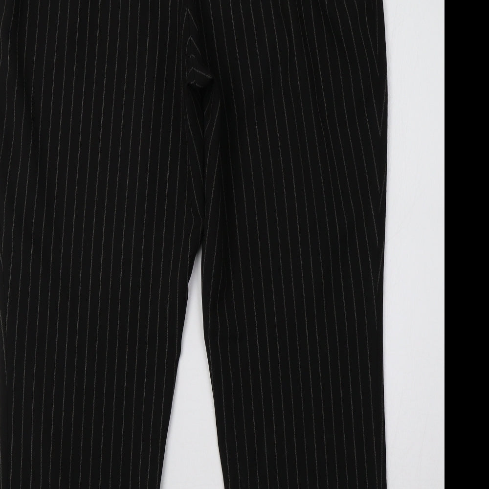 Marks & Spencer Womens Brown Striped Trousers Size 10 L28 in