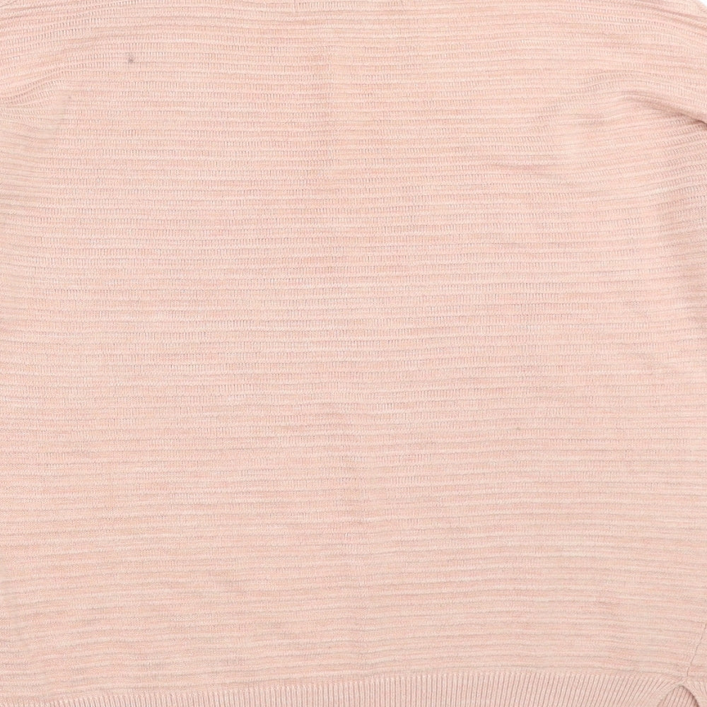Next Womens Pink Striped Knit Pullover Jumper Size 8