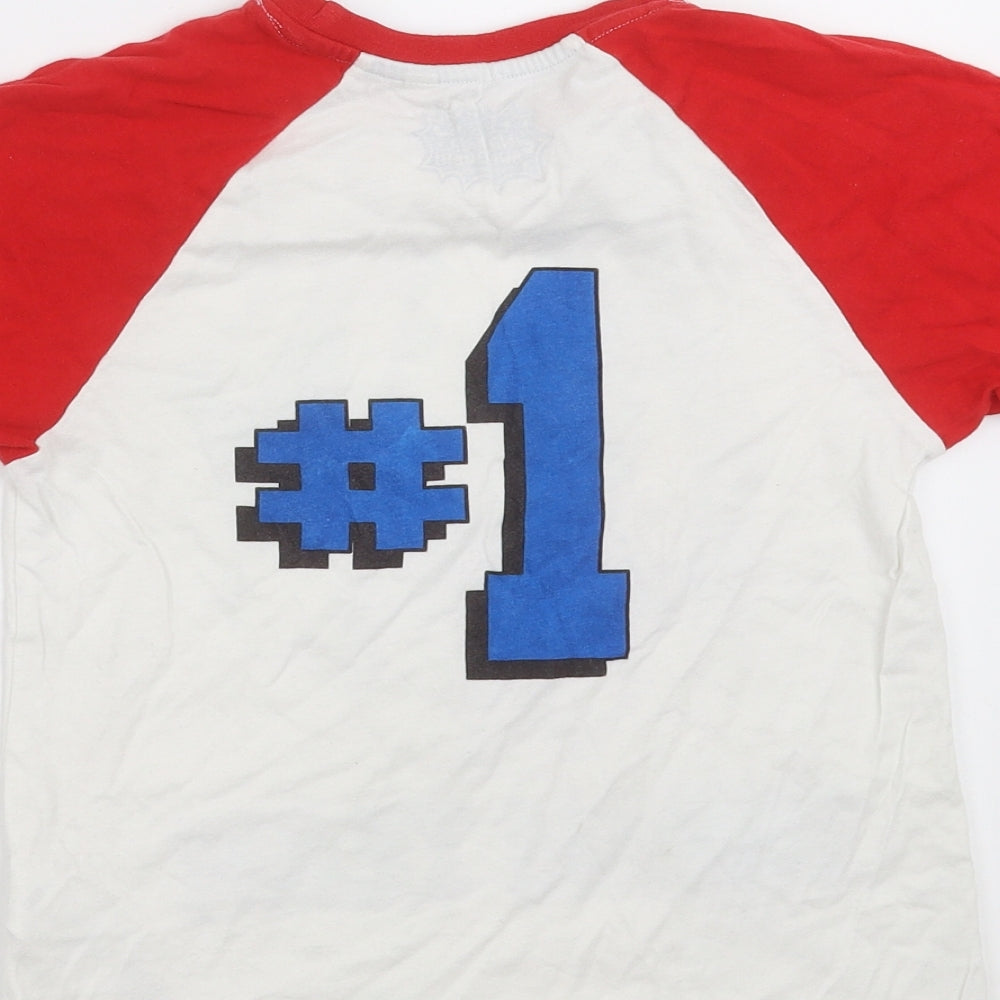 Blue Zoo Boys White Solid Pyjama Top Size 6-7 Years - Football Boot